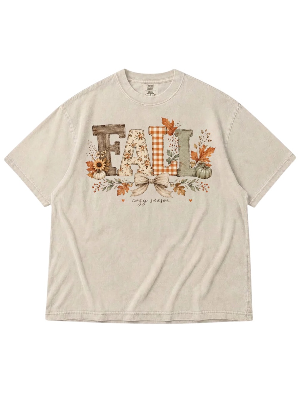 Comfort Colors 'FALL' Graphic Tee - Ivory & Orange Accents